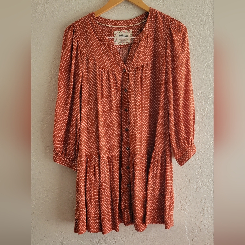 Anthropologie Holding Horses Tiered Tunic Top Size Small